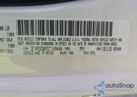 2014 Dodge Journey Sxt z USA, uszkodzony, nr VIN 3C4PDCBB7ET149440